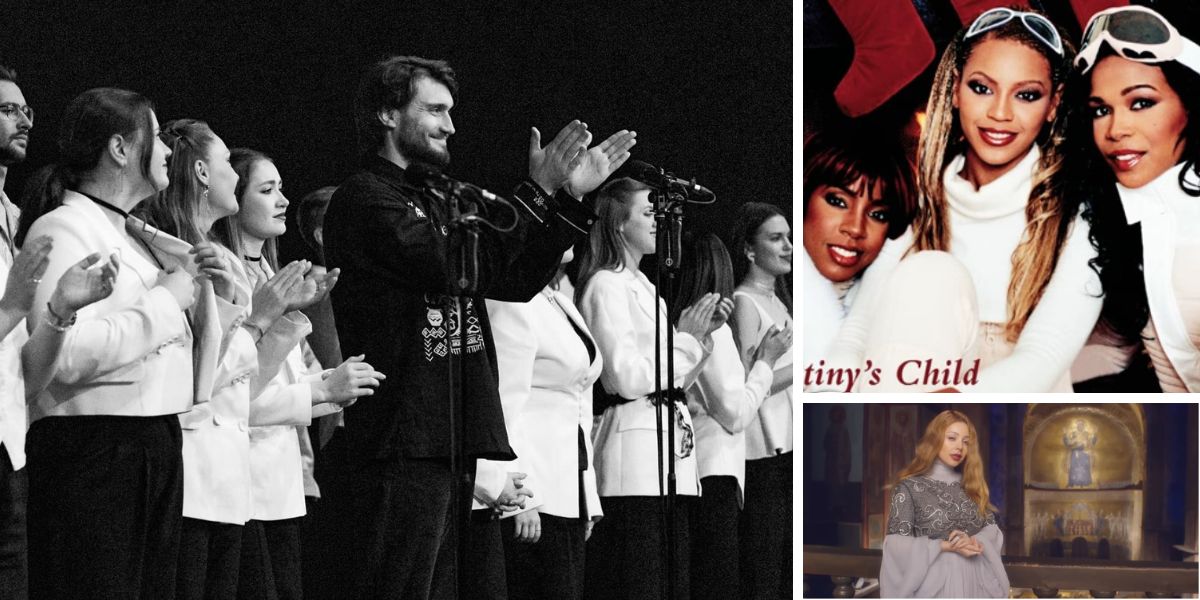 Колаж: Хор Гомін, Destiny's Child, Тіна Кароль «Різдвяна історія»